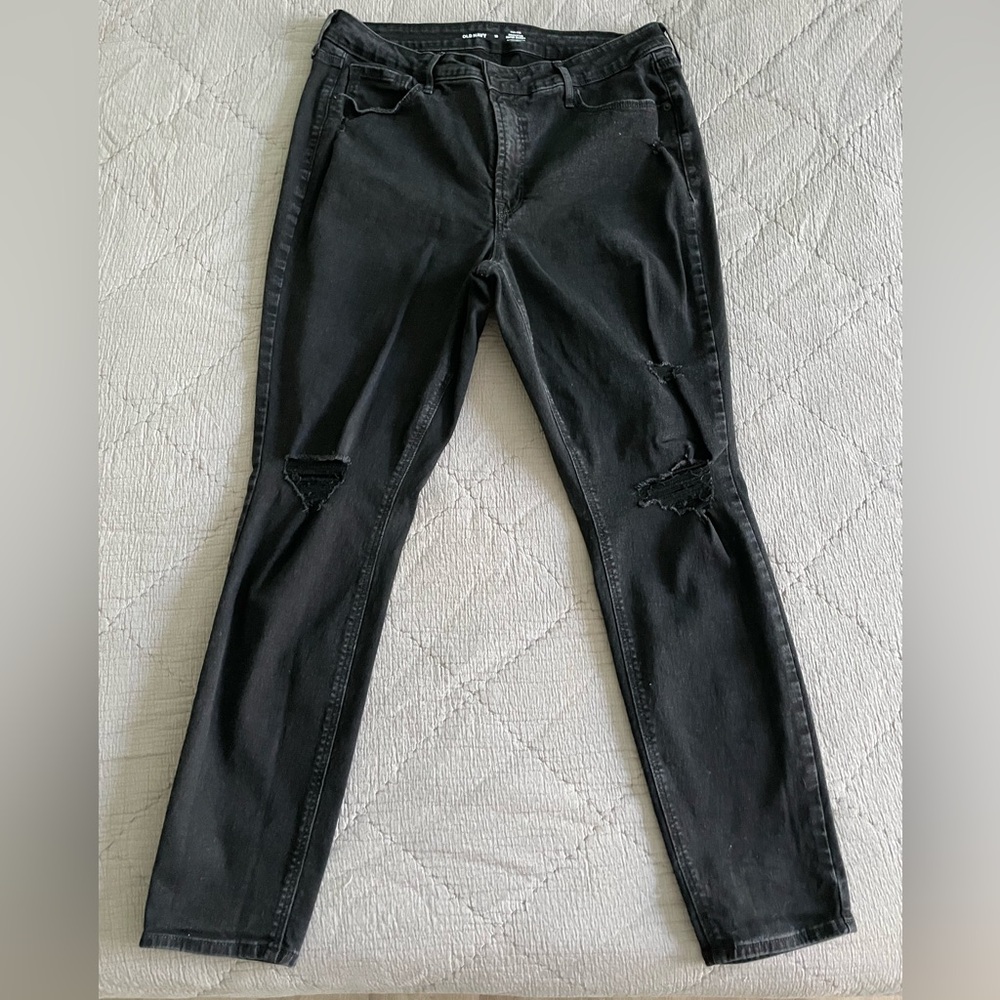 Old Navy High-Rise Rockstar Super Skinny Ripped Jeans 16